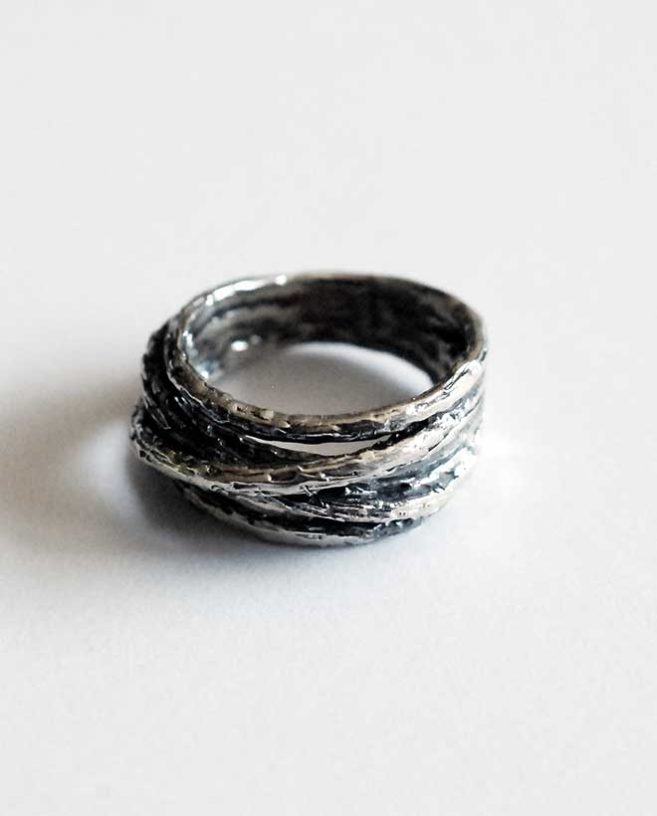silver edgy ring