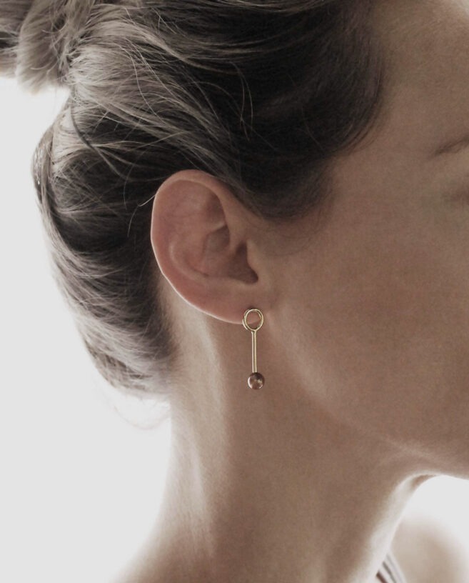 bronze pearls earrings