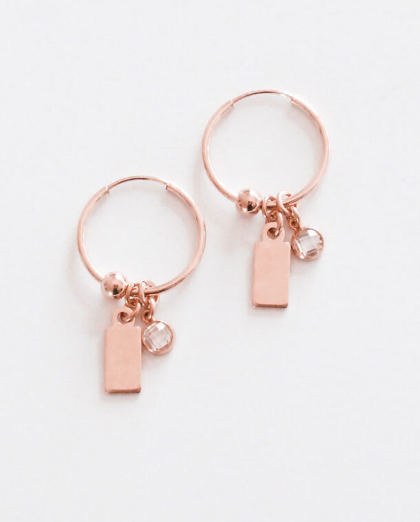 rose gold charms earrings
