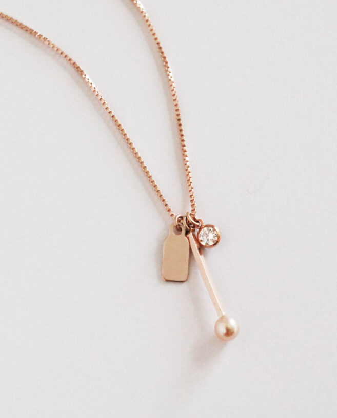 rose gold charms necklace