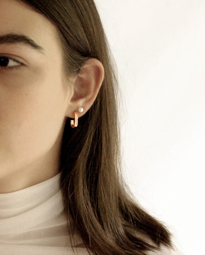 oval link earrings rose gold