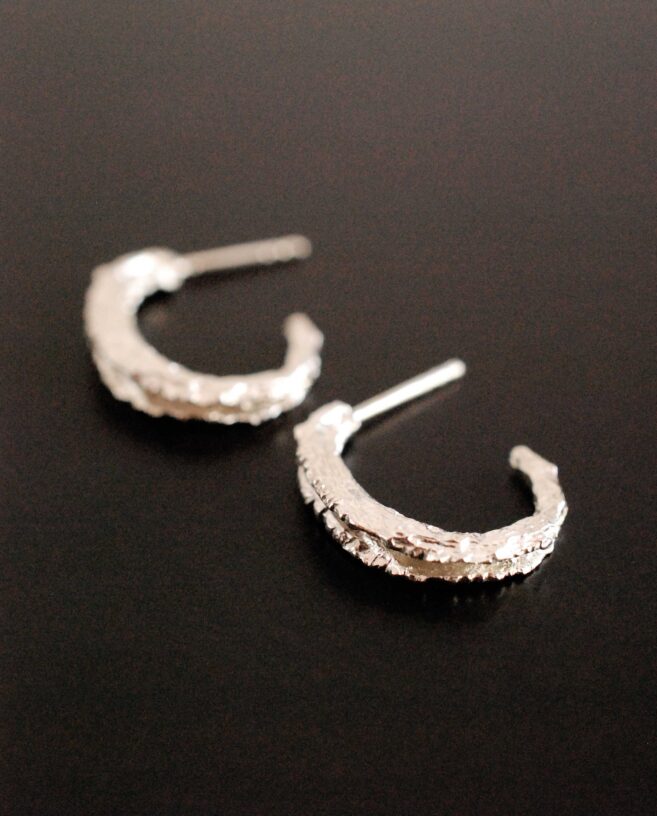 textures silver earrings