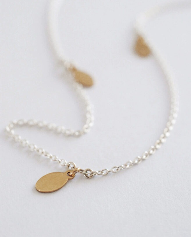silver and gold necklace