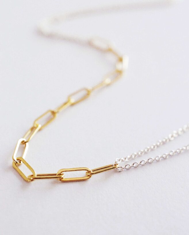 different paper clip gold chain
