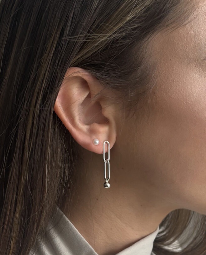 Oval links earrings